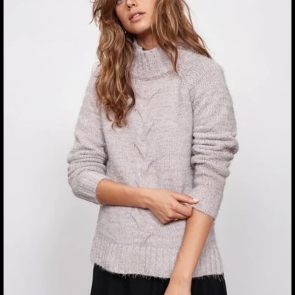 COPY - Snuggly and Roomy Mink Pink Grey Sweater
